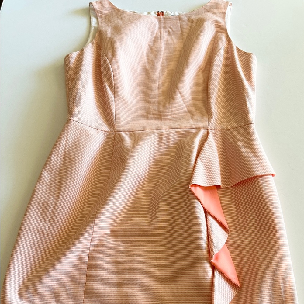 Antonio Melani Strapless Dress with Ruffle Detail in Peach Color